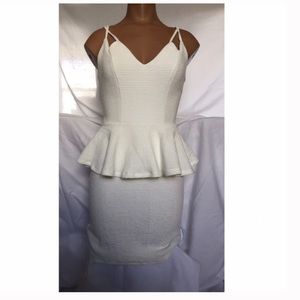 White Charlotte Russe Peplum Dress